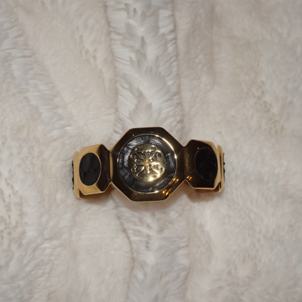 Rustic cuff navy & gold logo cuff